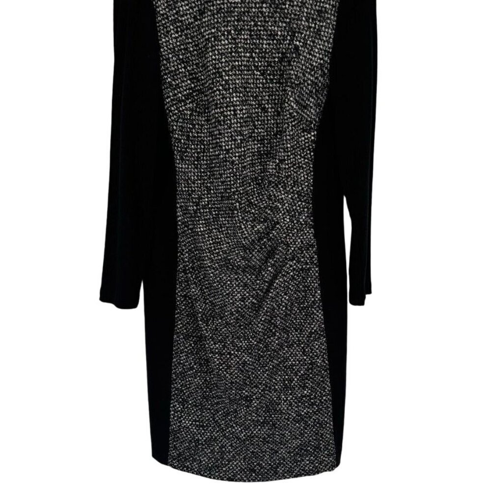 Ralph Lauren Black paneled knit Long Sleeve Sheath Dress Size 14 lined womens - Picture 8 of 12